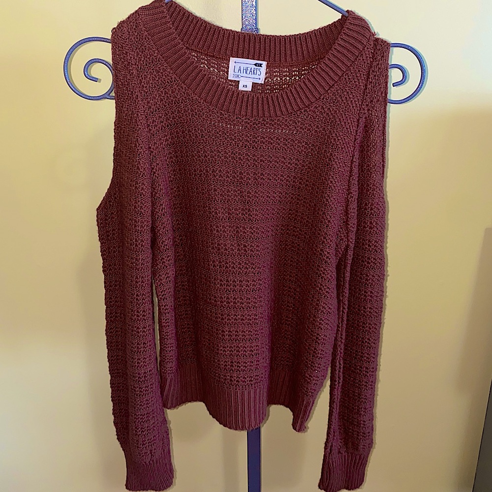 Cold shoulder sweater
